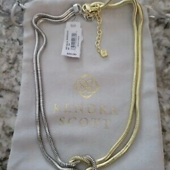 Kendra Scott Annie knott necklace mixed metal - Picture 2 of 3